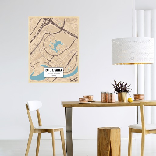 Burj Khalifa as minimal industrial art on wood for home decoration offers