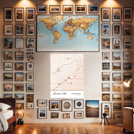 Hotspots in Beverly Hills Poster - Street Map 8