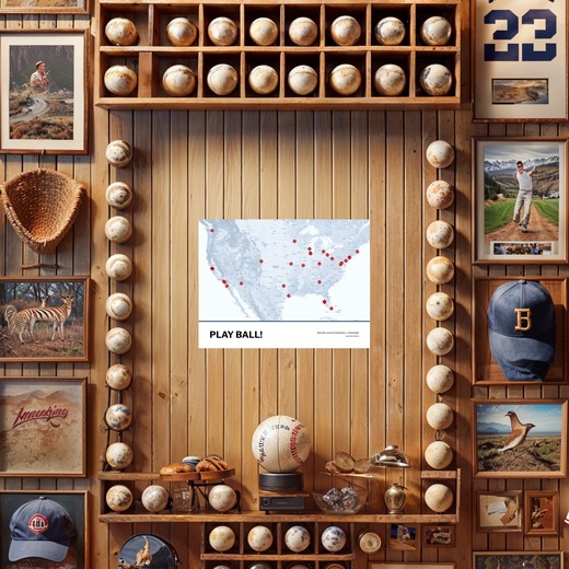 Major League Baseball Poster - Street Map 8