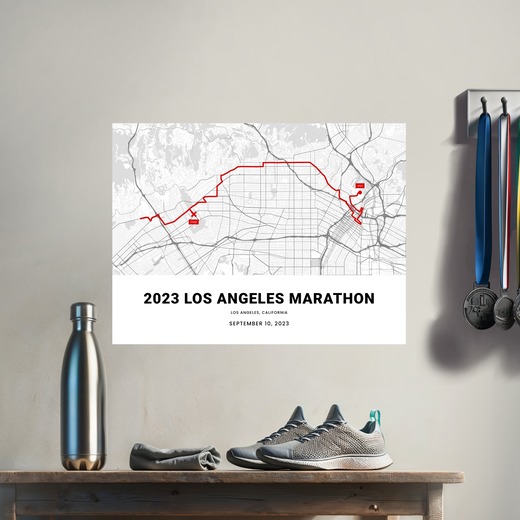 2023 Los Angeles Marathon Poster - Route Map 8