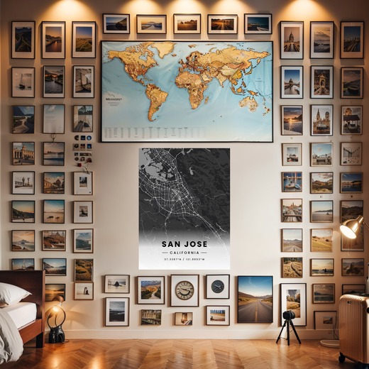 San Jose in Dark Poster - Street Map 8