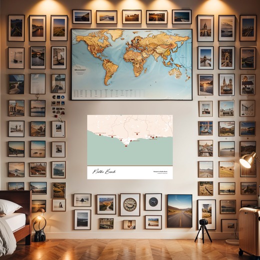 Hotspots in Malibu Beach Poster - Street Map 8