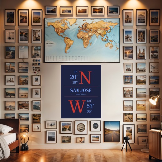 San Jose Coordinates Poster 8